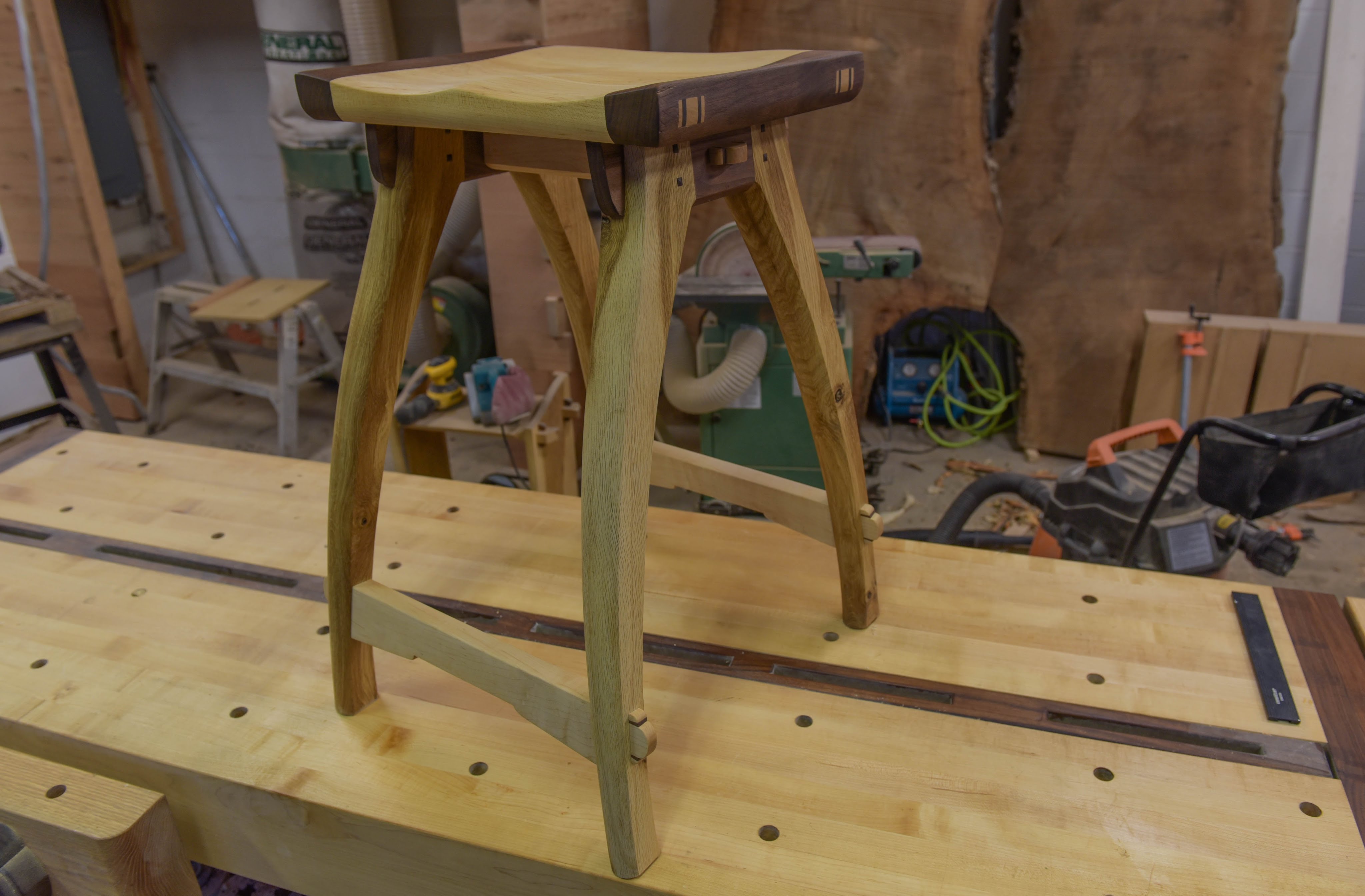 Woodworking, Shop Stool With Old School Joinery - The 